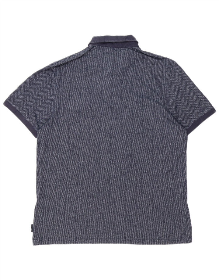 Męska koszulka polo TED BAKER, rozmiar 6 2XL, granatowa, bawełniana w jodełkę