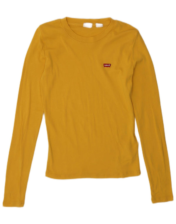 Damski top Levi's z długim rękawem, UK 6 XS, żółty, bawełniany