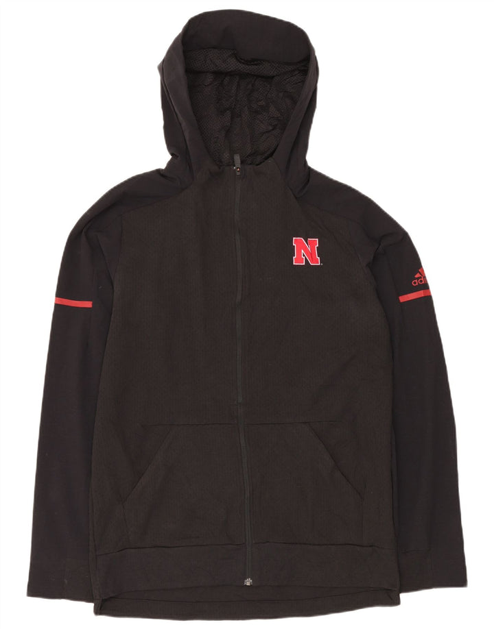 Męski sweter z kapturem i zamkiem błyskawicznym ADIDAS, średni czarny poliester