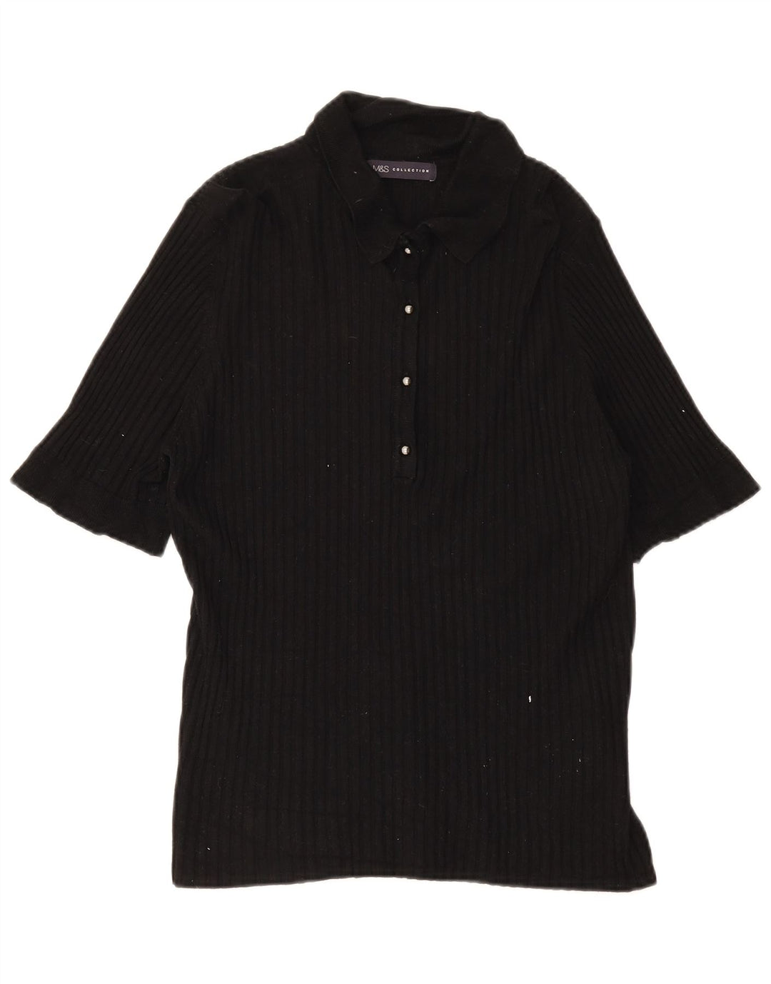 Damska koszulka polo Marks & Spencer UK 18 XL, czarna wiskoza