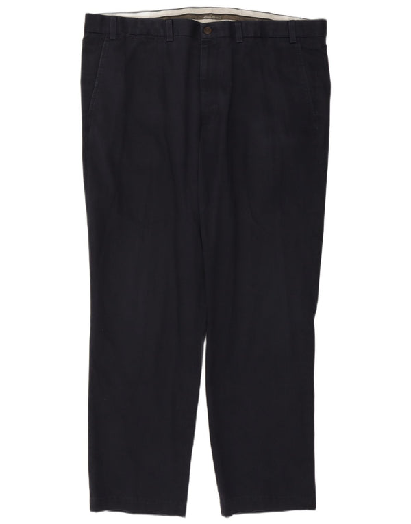 Męskie proste spodnie chino Eddie Bauer W42 L32 Granatowa bawełna