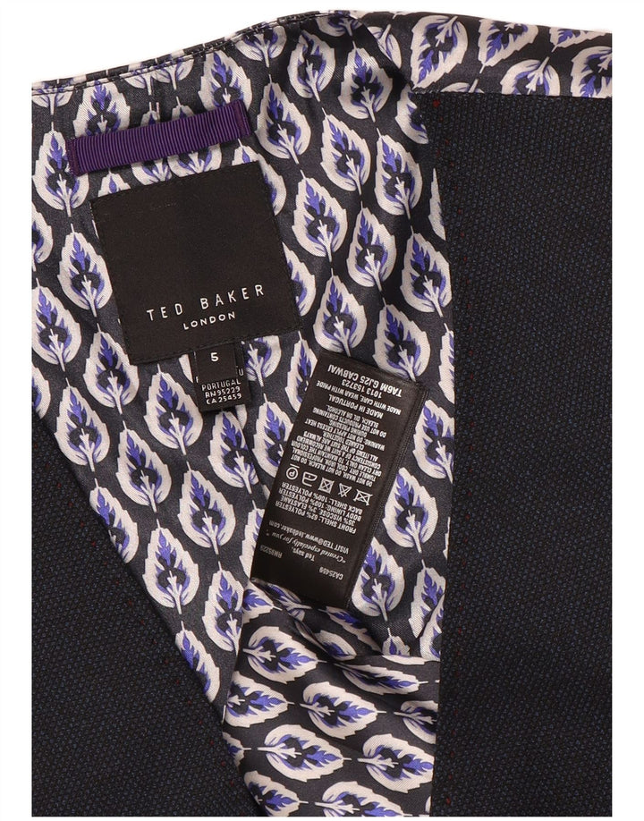 TED BAKER Męska kamizelka, rozmiar 5 XL, granatowa, z poliestru w kwiaty