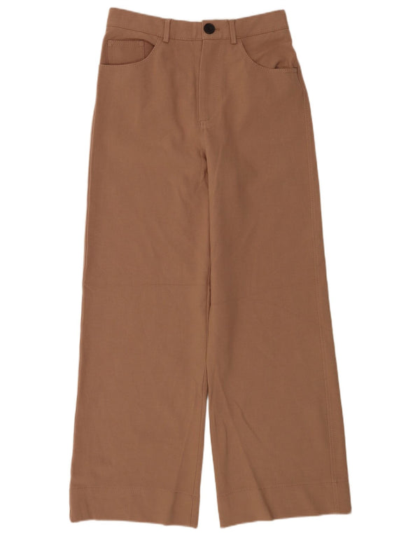 Damskie spodnie codzienne z szeroką nogawką Zara, średnie W28 L30, brązowy poliester