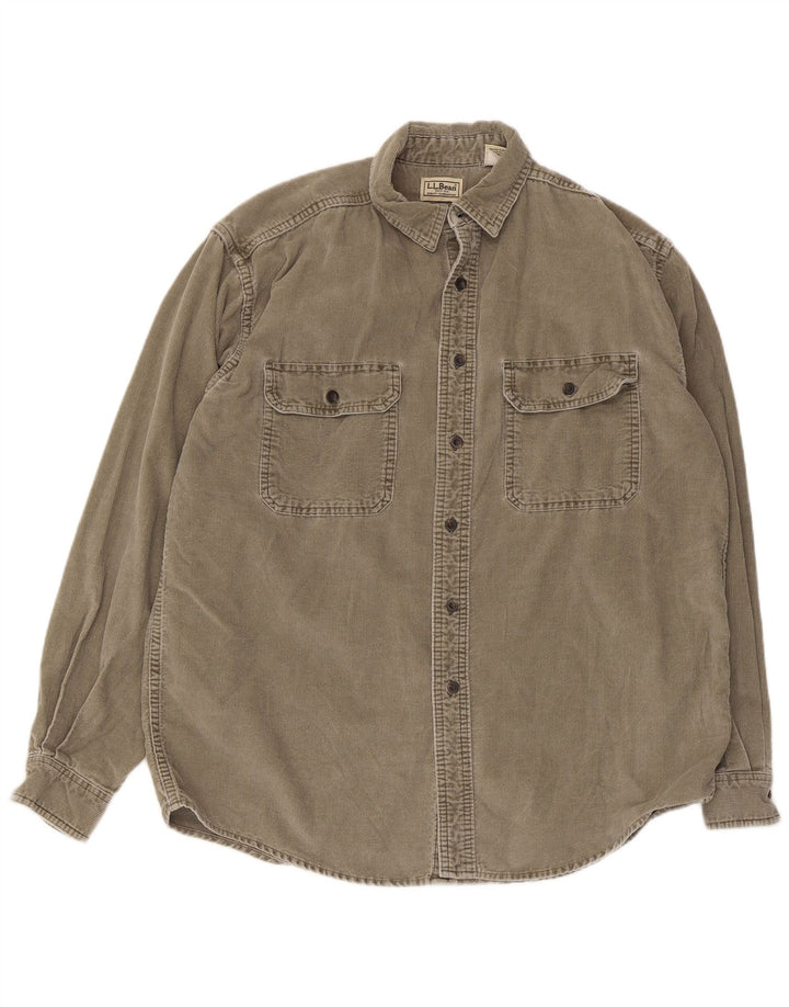 Męska koszula sztruksowa L.L.Bean, średnia bawełna khaki