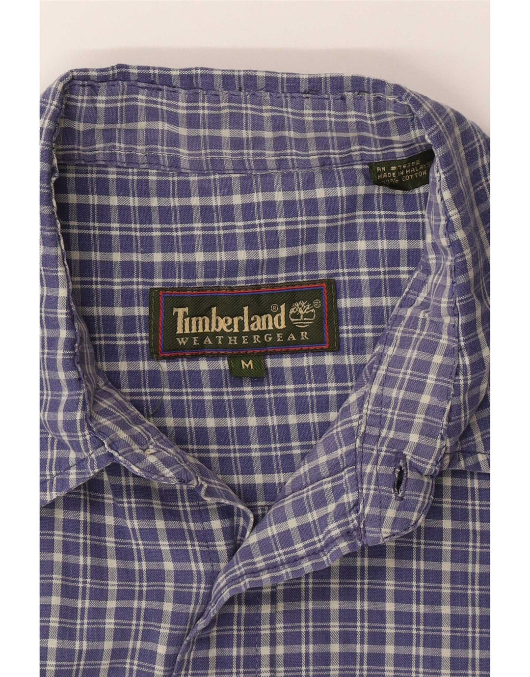 Męska koszula z krótkim rękawem Timberland, bawełniana, w średnią niebieską kratę