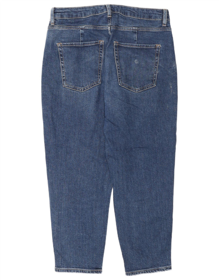 Marks & Spencer Damskie jeansy przycięte z wysokim stanem UK 12 Medium W30 L25 Niebieskie