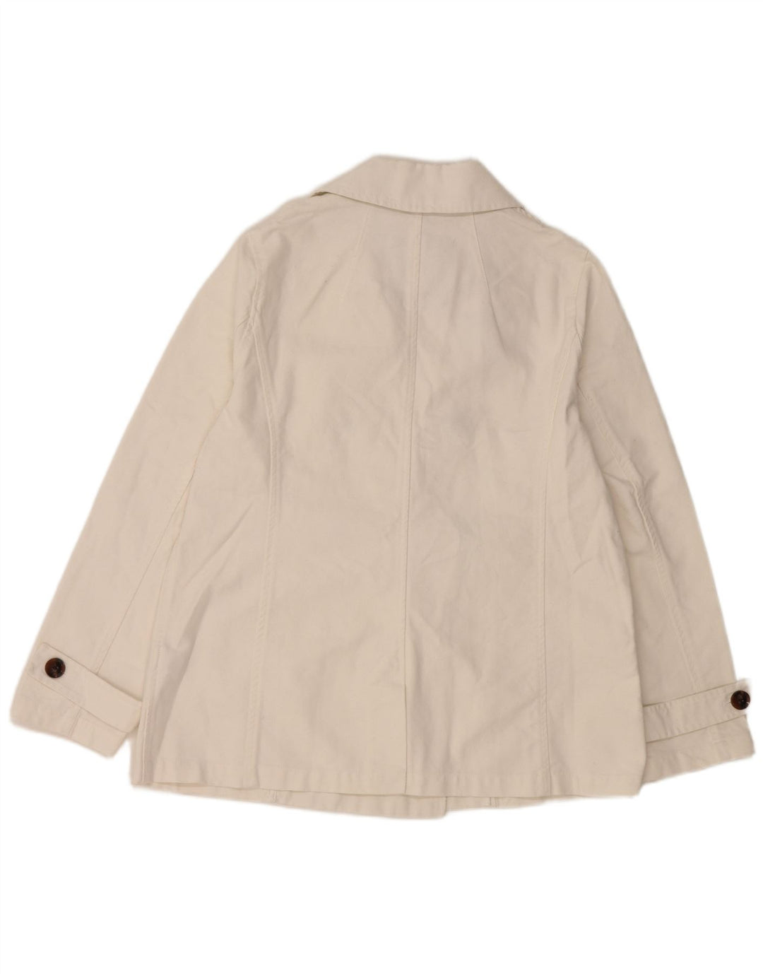 CREW CLOTHING Damski płaszcz groszkowy UK 16, duży, biały, bawełniany