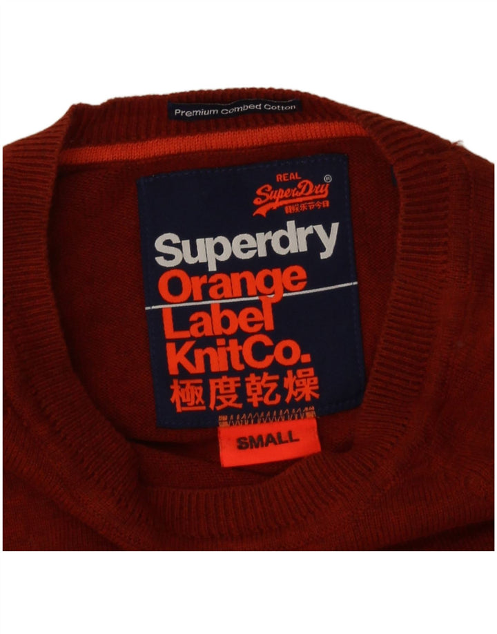 Męski sweter z dekoltem w łódkę Superdry, mały, pomarańczowy, bawełniany