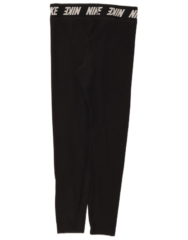 Damskie legginsy Nike Graphic UK 12, średnie czarne, bawełniane