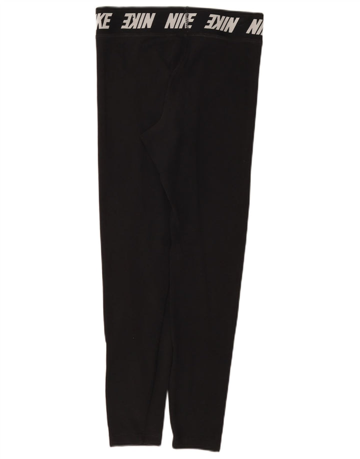 Damskie legginsy Nike Graphic UK 12, średnie czarne, bawełniane