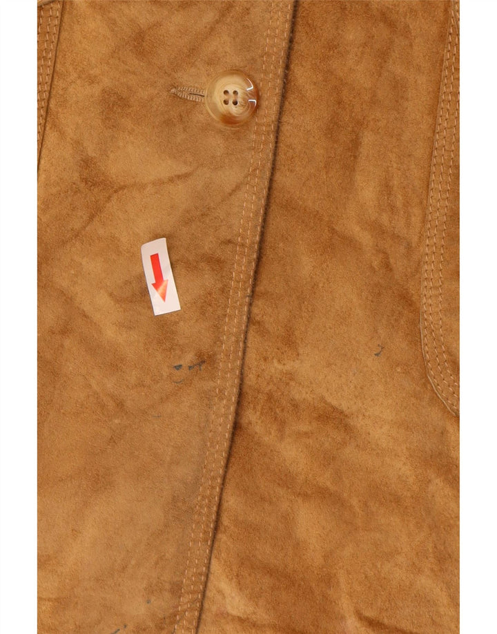 Marks & Spencer Damski zamszowy płaszcz UK 12, średniobrązowy, skórzany