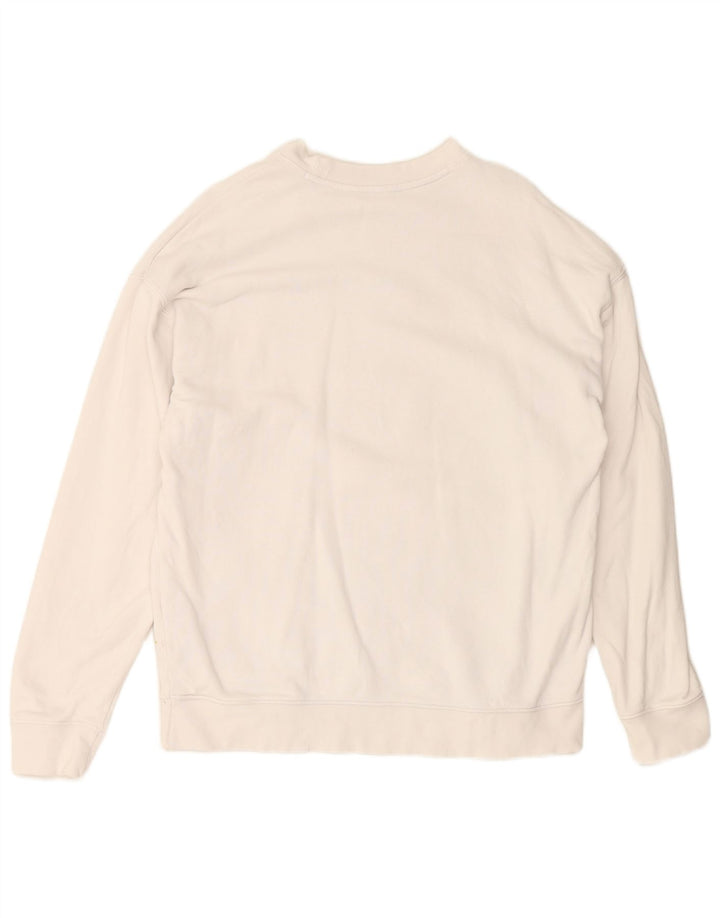 Damska bluza ADIDAS Graphic Jumper UK 14, duża, biała bawełna