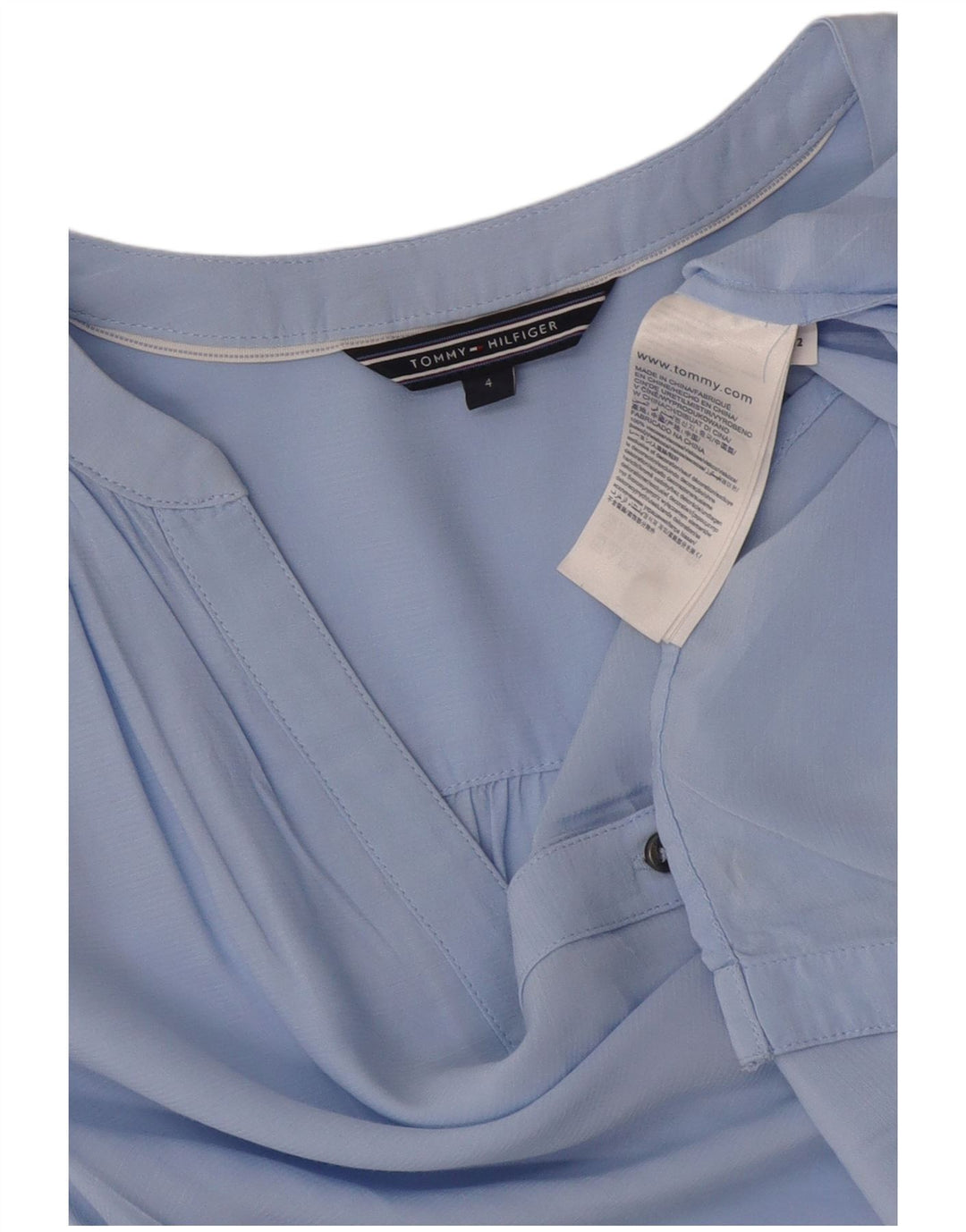 Damska bluzka koszulowa Tommy Hilfiger US 4 Small Blue Wiskoza