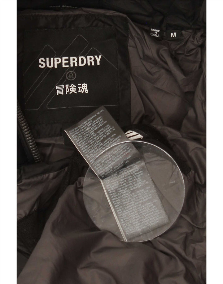 Męska ocieplana kurtka z kapturem Superdry UK 38, średni czarny poliester