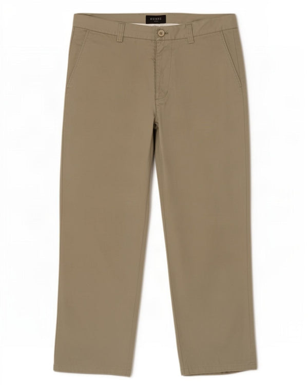 Męskie proste spodnie chino Guess W34 L28, bawełna khaki