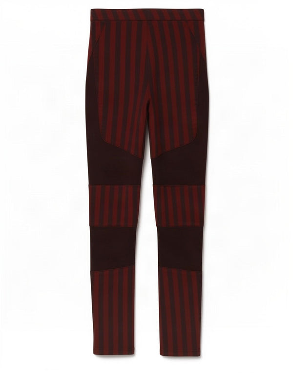 Damskie spodnie Skinny Casual firmy Topshop UK 10 Small W26 L28 Burgundowe paski