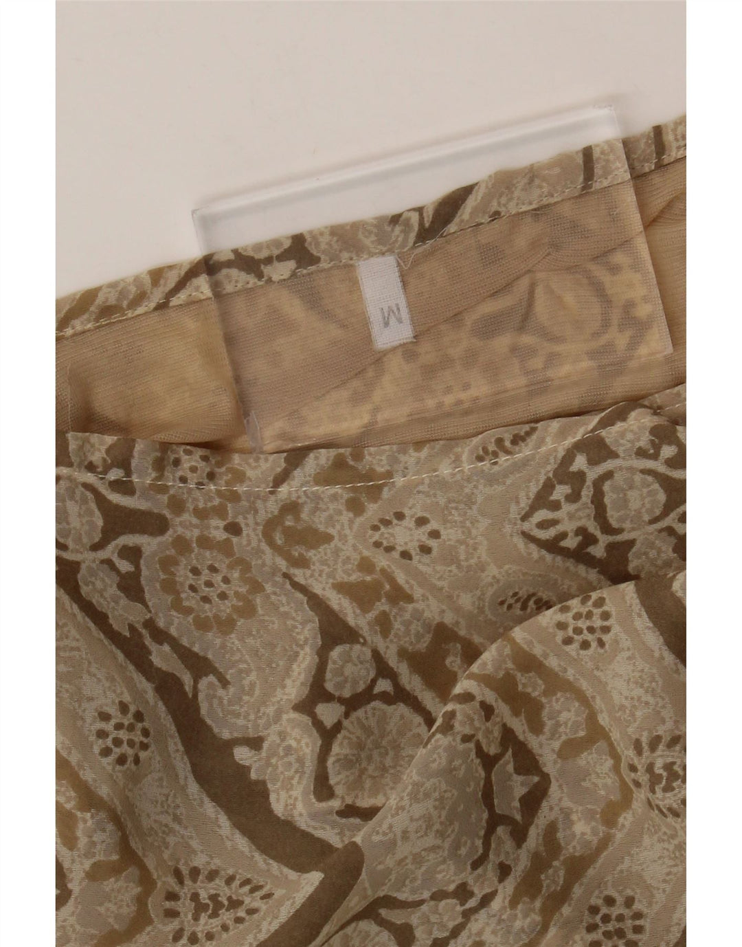 Vintage damska spódnica Maxi Wrap Medium W28 beżowy kwiatowy