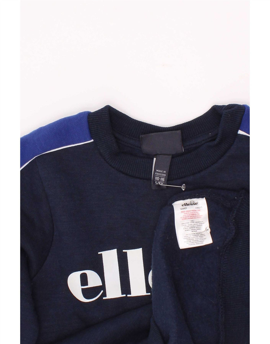 Bluza chłopięca Ellesse z grafiką, 5-6 lat, granatowa, z blokami kolorów