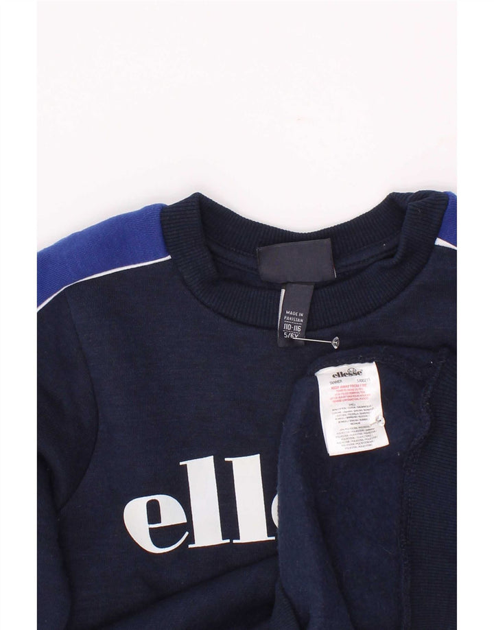 Bluza chłopięca Ellesse z grafiką, 5-6 lat, granatowa, z blokami kolorów