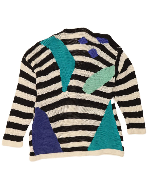Vintage damski sweter rozpinany UK 16, duże czarne paski