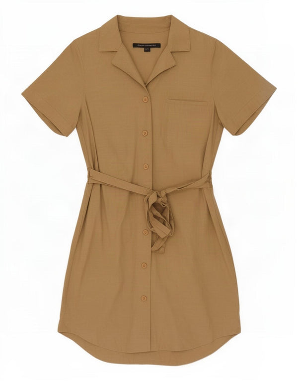 Damska sukienka koszulowa z krótkim rękawem French Connection UK 8 Small Brown Lyocell
