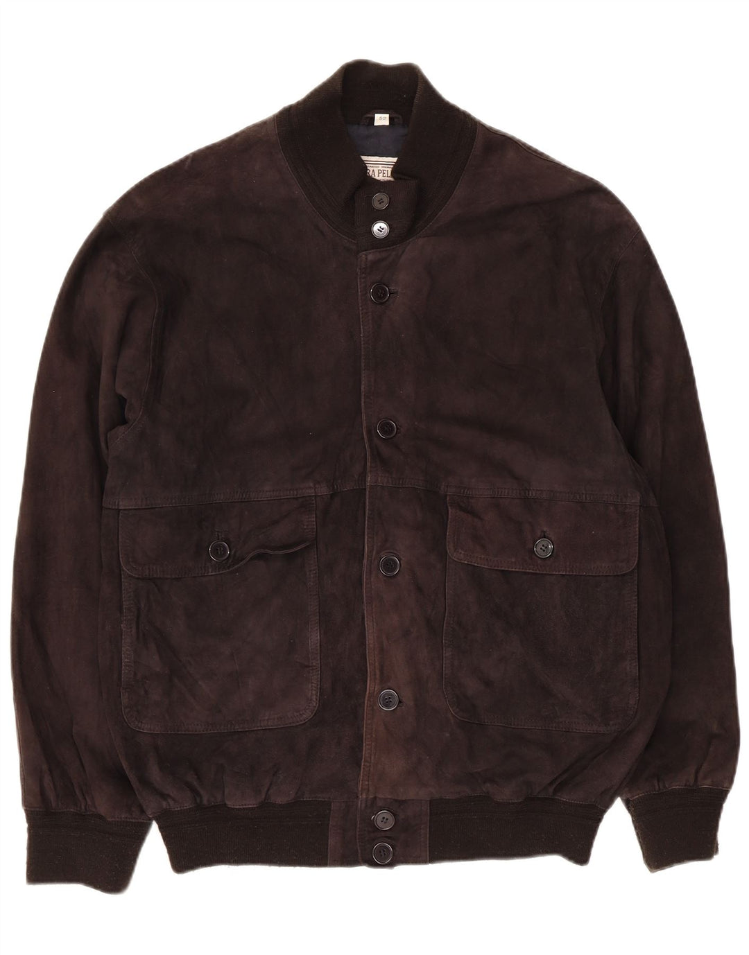 Vintage męska zamszowa kurtka bomber IT 52 XL czarna skóra