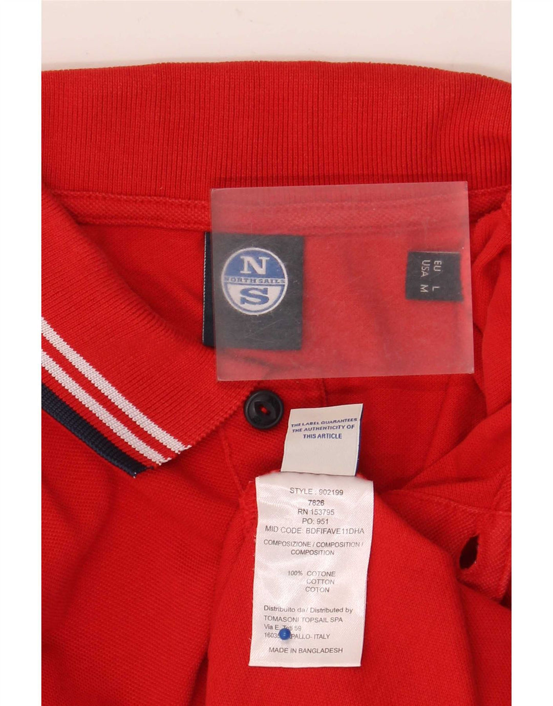 Męska koszulka polo North Sails, duża, bawełniana w czerwone paski