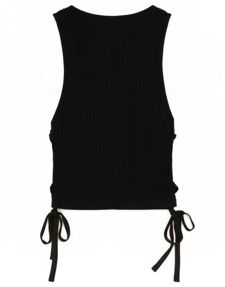 Damski krótki top Zara UK 14, duży, czarny