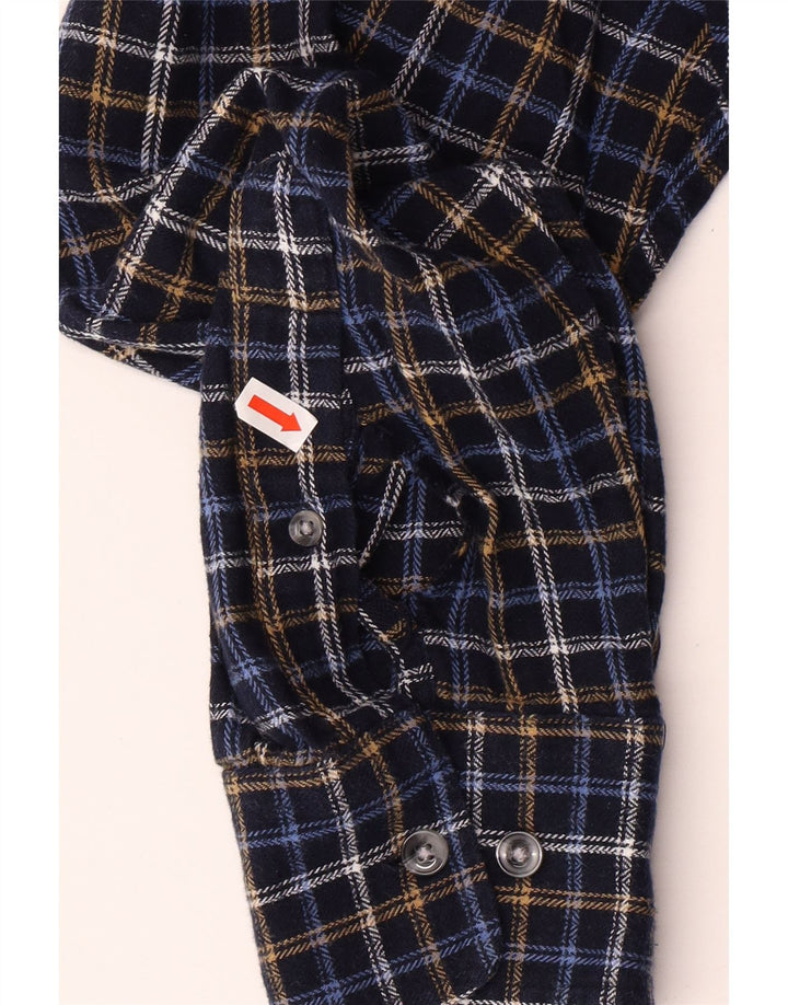 Koszula flanelowa męska KINGFIELD, bawełniana, w dużą granatową kratkę