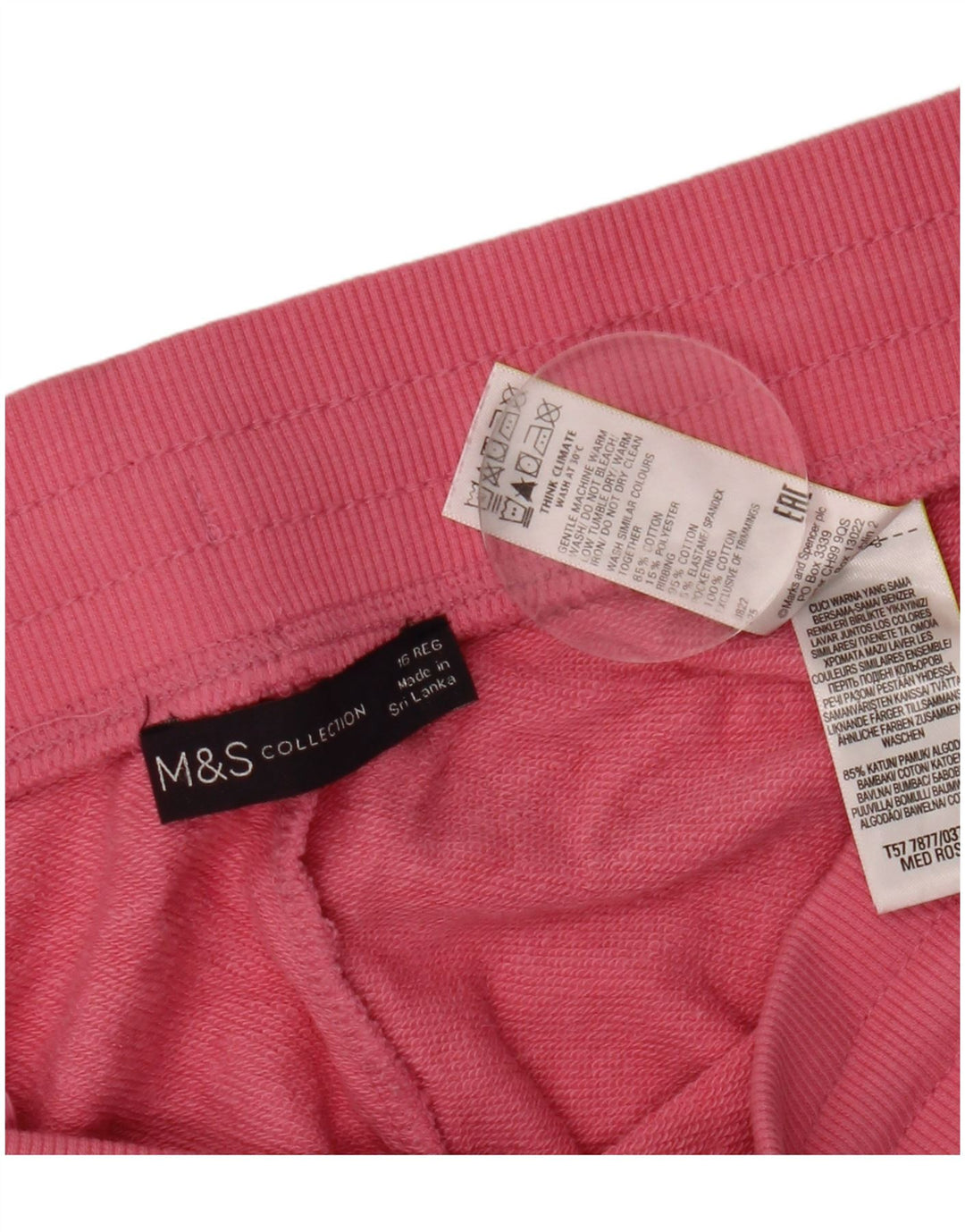 MARKS & SPENCER Damskie spodnie dresowe Joggers UK 16, duże, różowe, bawełniane