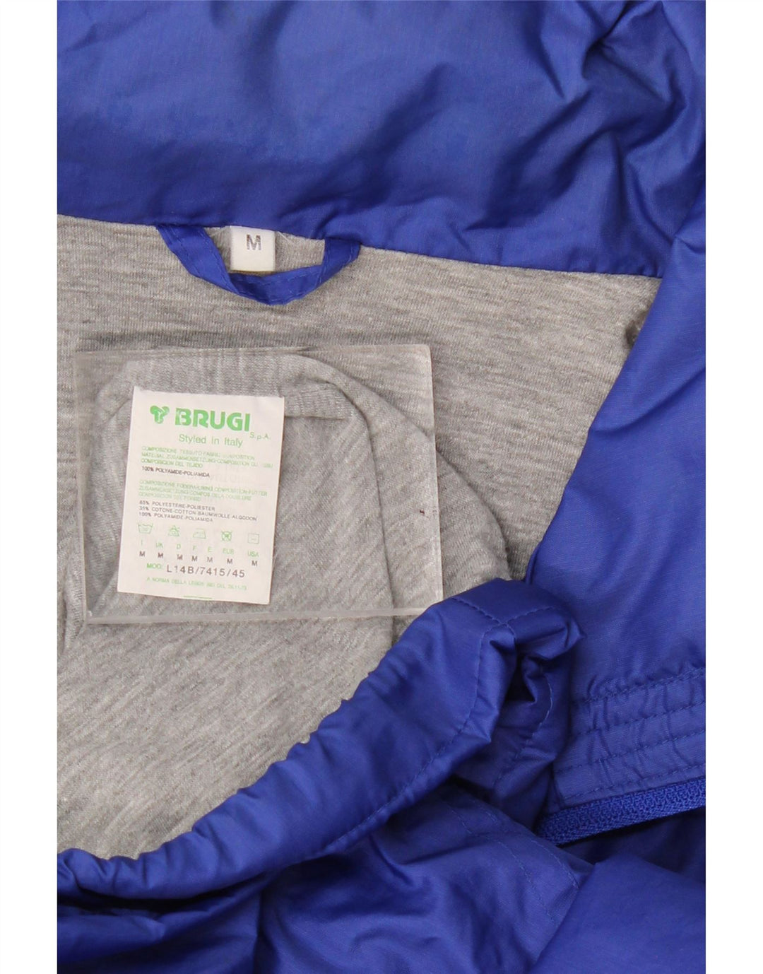 Męska kurtka wiatrówka z kapturem Brugi UK 38, średni granat, blok kolorów