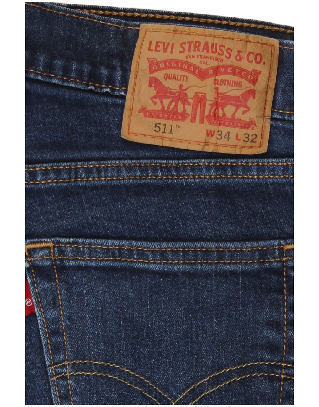 Męskie jeansy Levi's 511 Slim W34 L32 Granatowa bawełna