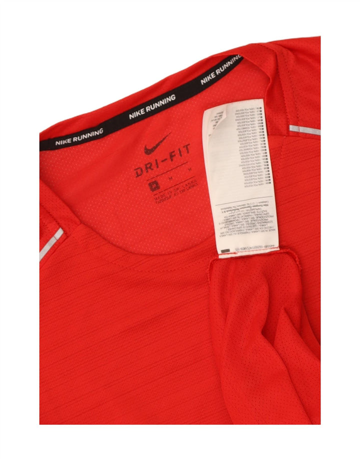 Męski t-shirt Nike Dri Fit, poliester w średnie czerwone prążki