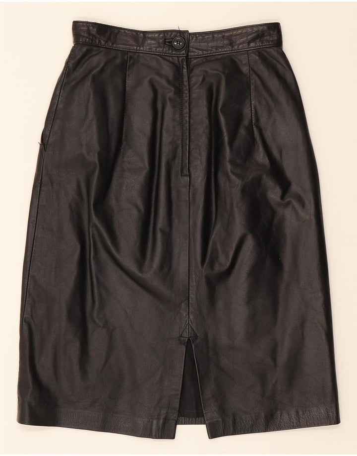 VINTAGE Womens Leather Skirt W24 XS Black Leather Vintage Vintage and Second-Hand Vintage from Messina Hembry 