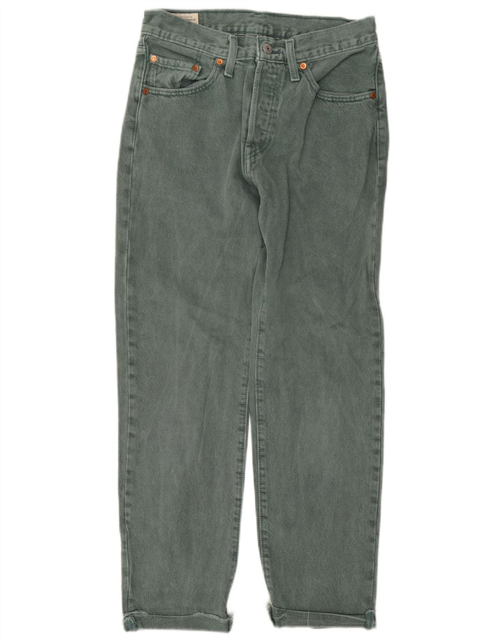 Damskie jeansy LEVI'S 501 Straight W27 L28 Zielone bawełniane