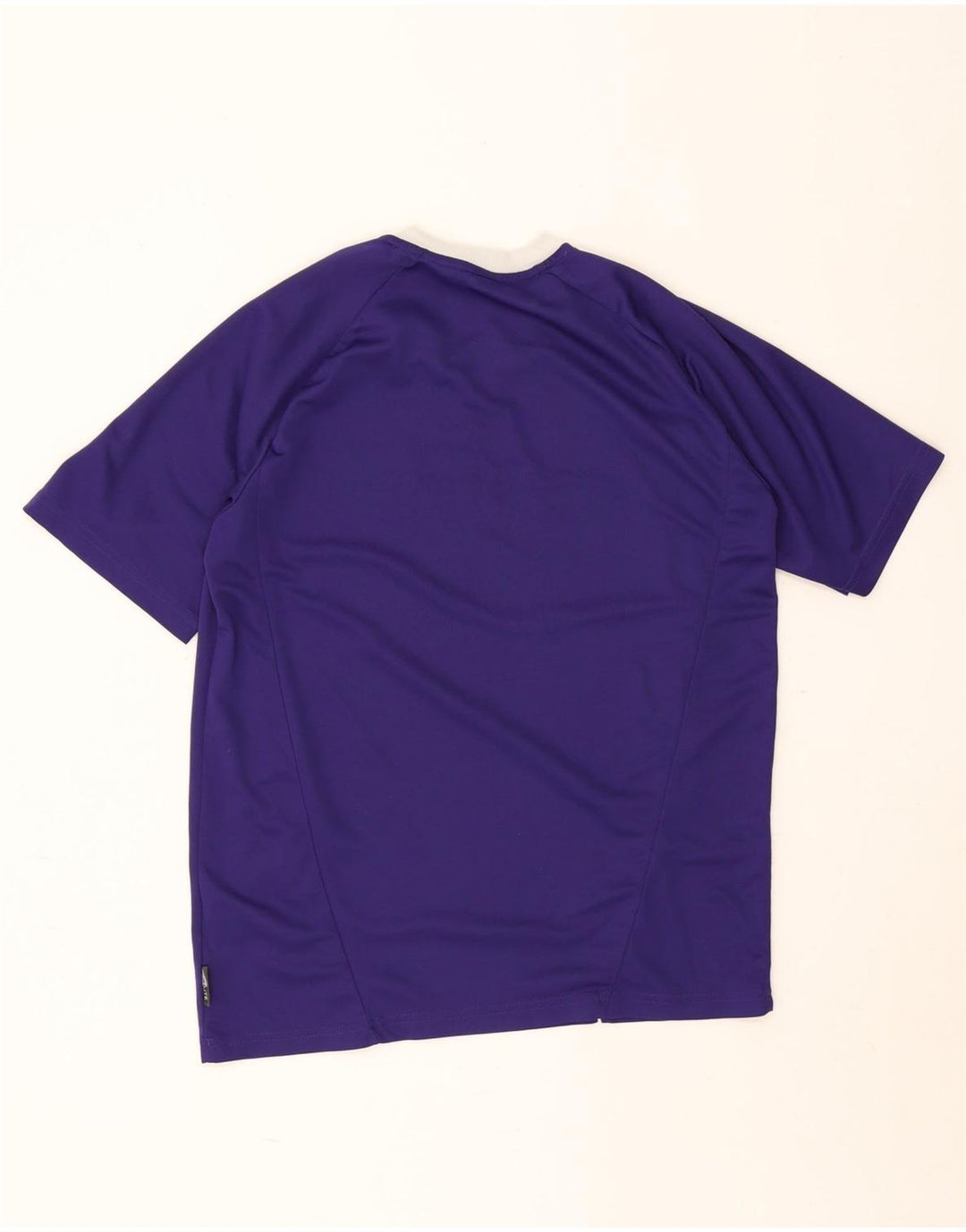 Adidas Męski T-shirt Top Mały Fioletowy Poliester z blokami kolorów