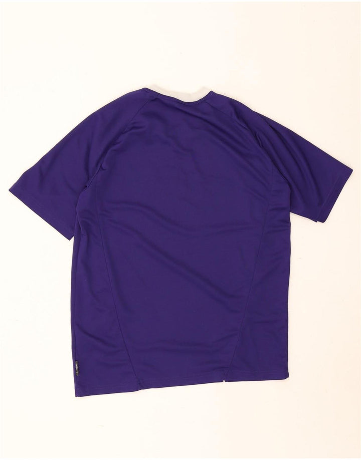 Adidas Męski T-shirt Top Mały Fioletowy Poliester z blokami kolorów