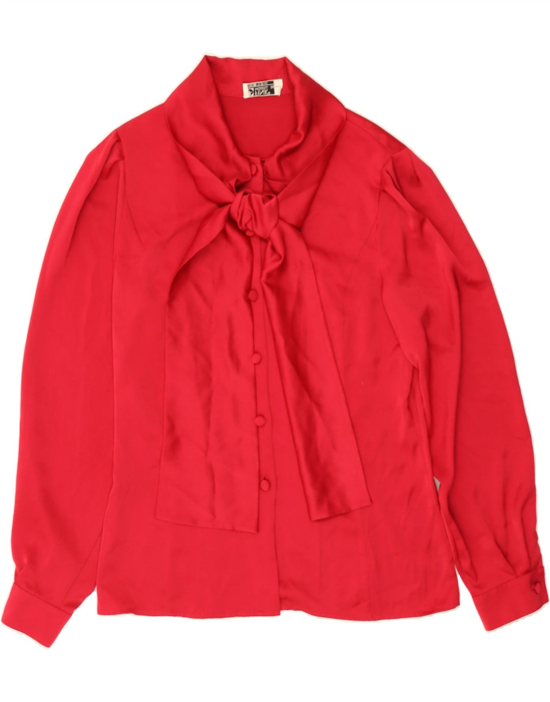 FINK MODELL Womens Front Tie Shirt Blouse UK 10 Small Red Vintage Fink Modell and Second-Hand Fink Modell from Messina Hembry 