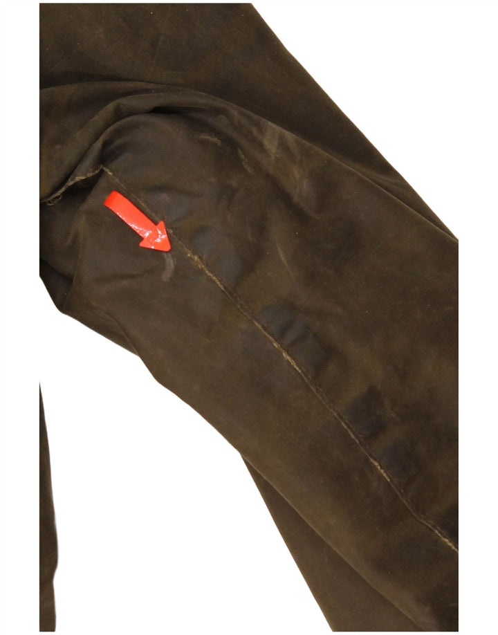 Damska kurtka z kapturem i woskowaną bawełną Barbour UK 12, średnia bawełna khaki