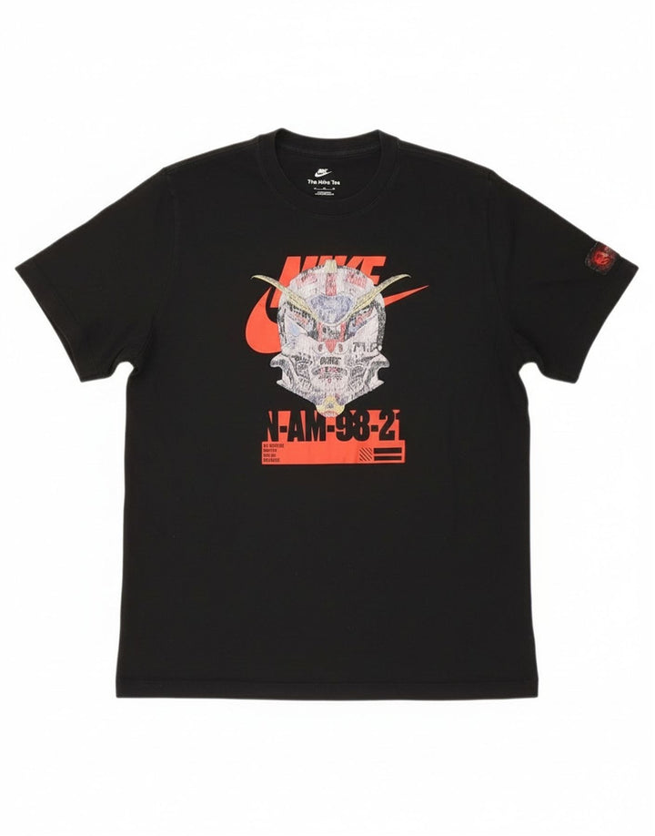 Męska koszulka z grafiką Nike, XL, czarna, bawełniana