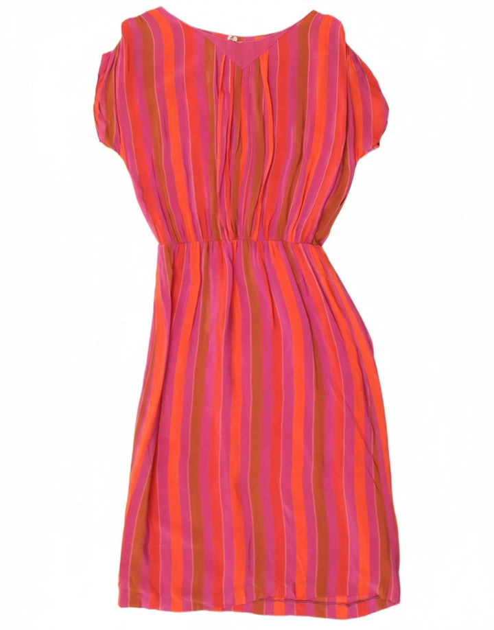 VINTAGE Womens A-Line Dress IT 44 Medium Multicoloured Striped Acetate