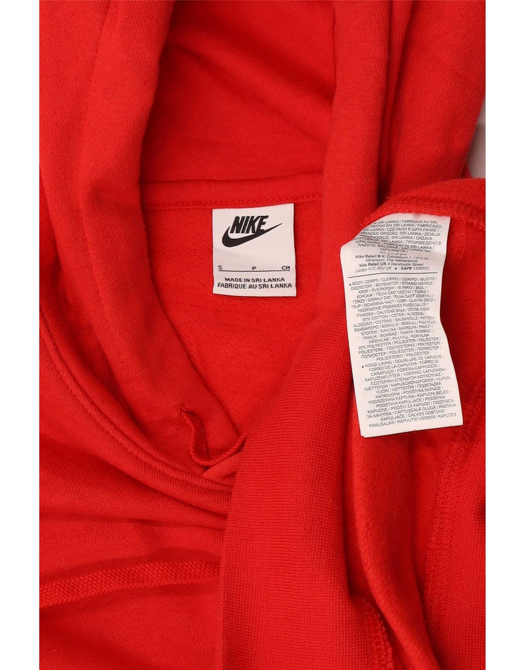 Męski sweter z kapturem Nike, mały, czerwony, bawełniany