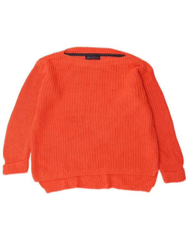 Marks & Spencer Damski sweter z dekoltem w łódkę, UK 12, średni pomarańczowy, bawełniany