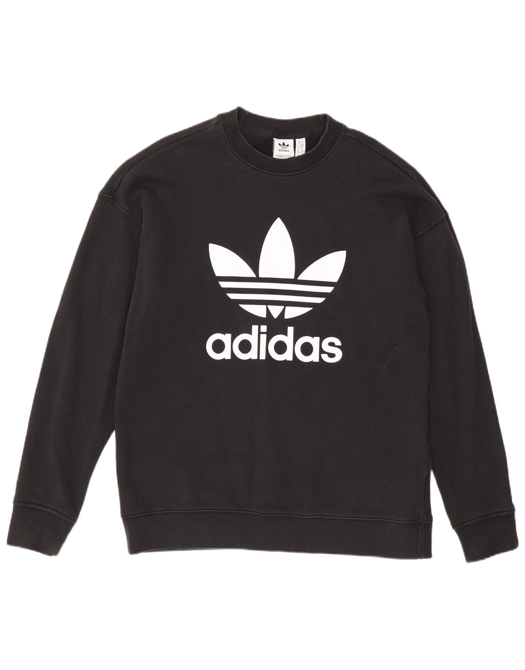 Damska bluza Adidas Graphic Oversized Sweter UK 10 Mała czarna bawełna