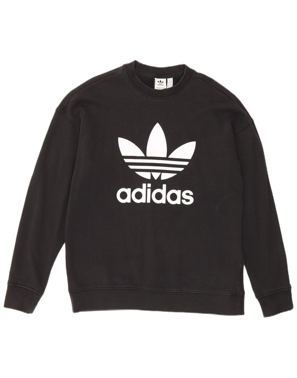 Damska bluza Adidas Graphic Oversized Sweter UK 10 Mała czarna bawełna