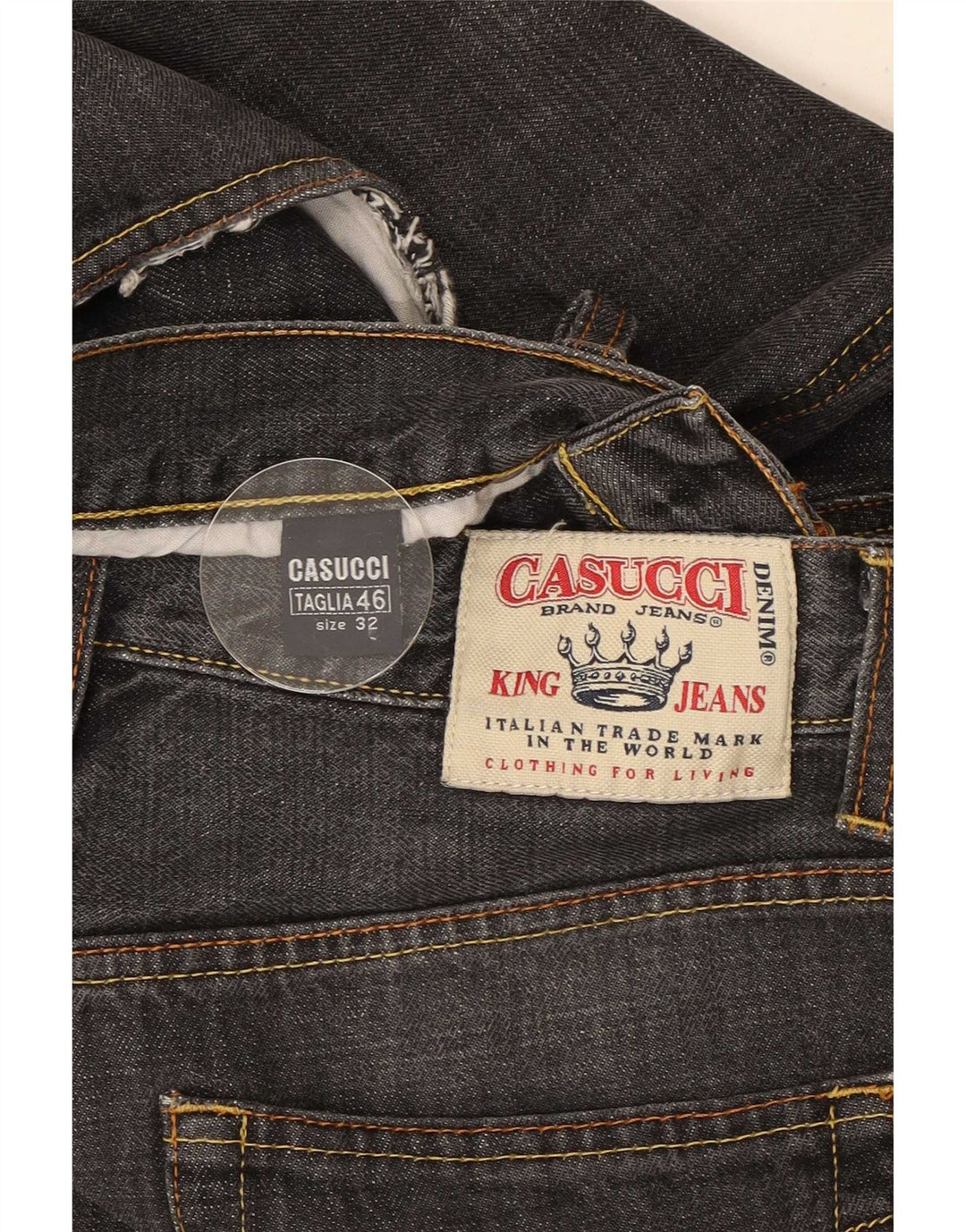 Męskie proste dżinsy Casucci IT 46 Small W32 L31 Czarna bawełna