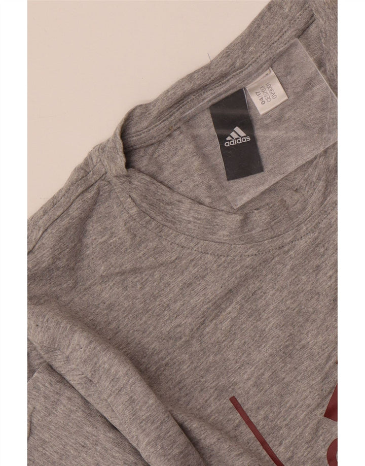 Męski T-shirt z grafiką ADIDAS, średni szary, nakrapiany