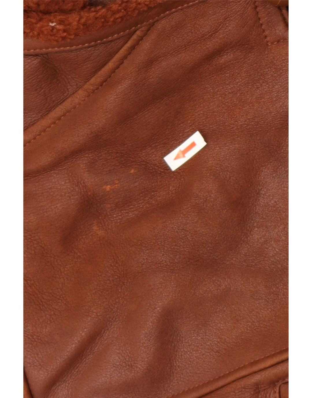 Vintage damska oversize'owa kurtka shearling EU 42, duża brązowa