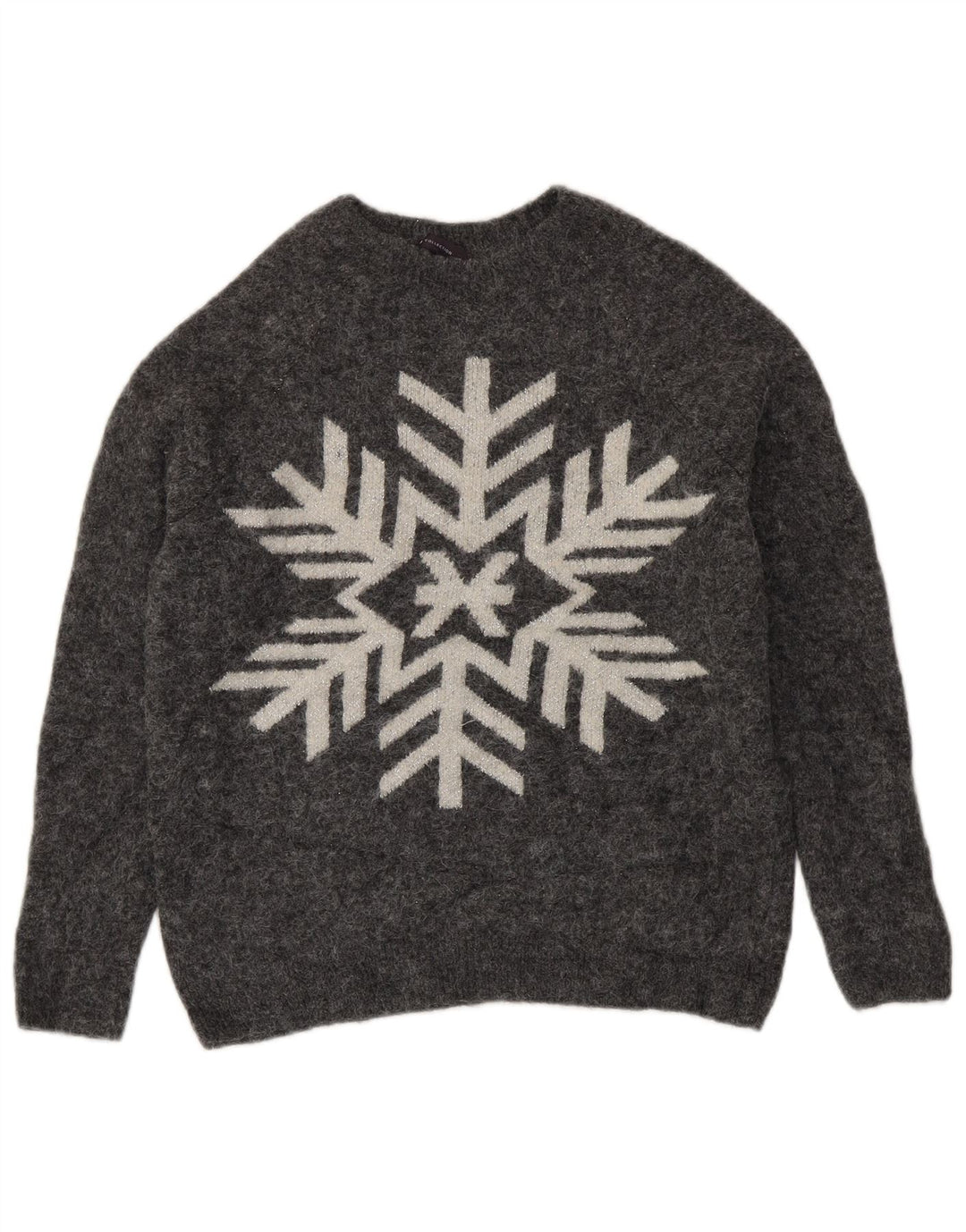 Damski sweter Marks & Spencer z graficznym dekoltem w łódkę, UK 10, mały, szary