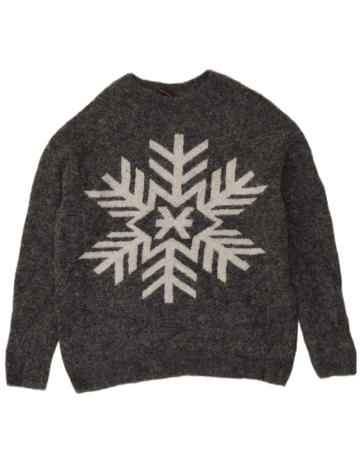Damski sweter Marks & Spencer z graficznym dekoltem w łódkę, UK 10, mały, szary